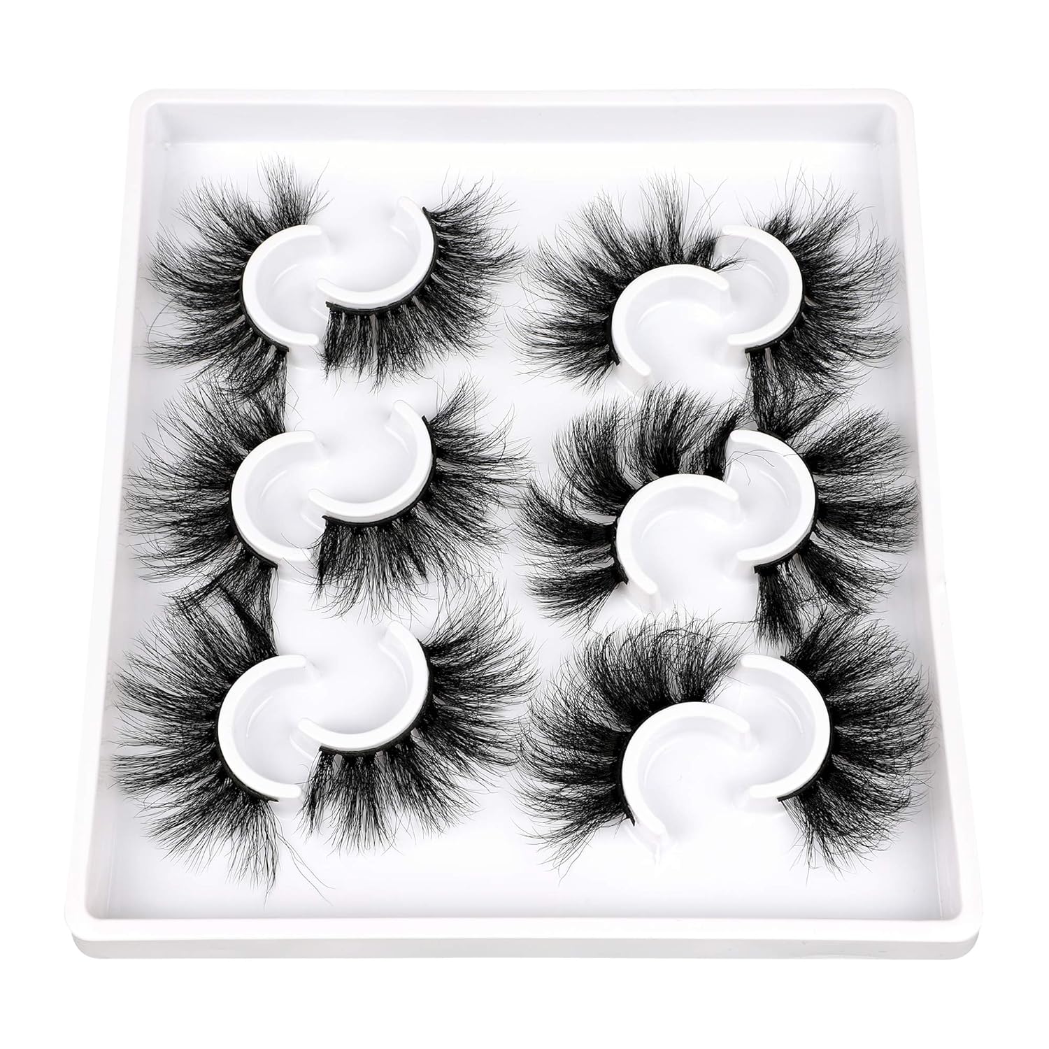 Mink Lashes Fluffy Eyelashes Dramatic Long Wispy Fake Eyelashes Thick 6 Styles Mixed Luxury Russian Strip D Curl False lashes Soft Handmade Reusable Lashes Pack-FemmiqueWomen