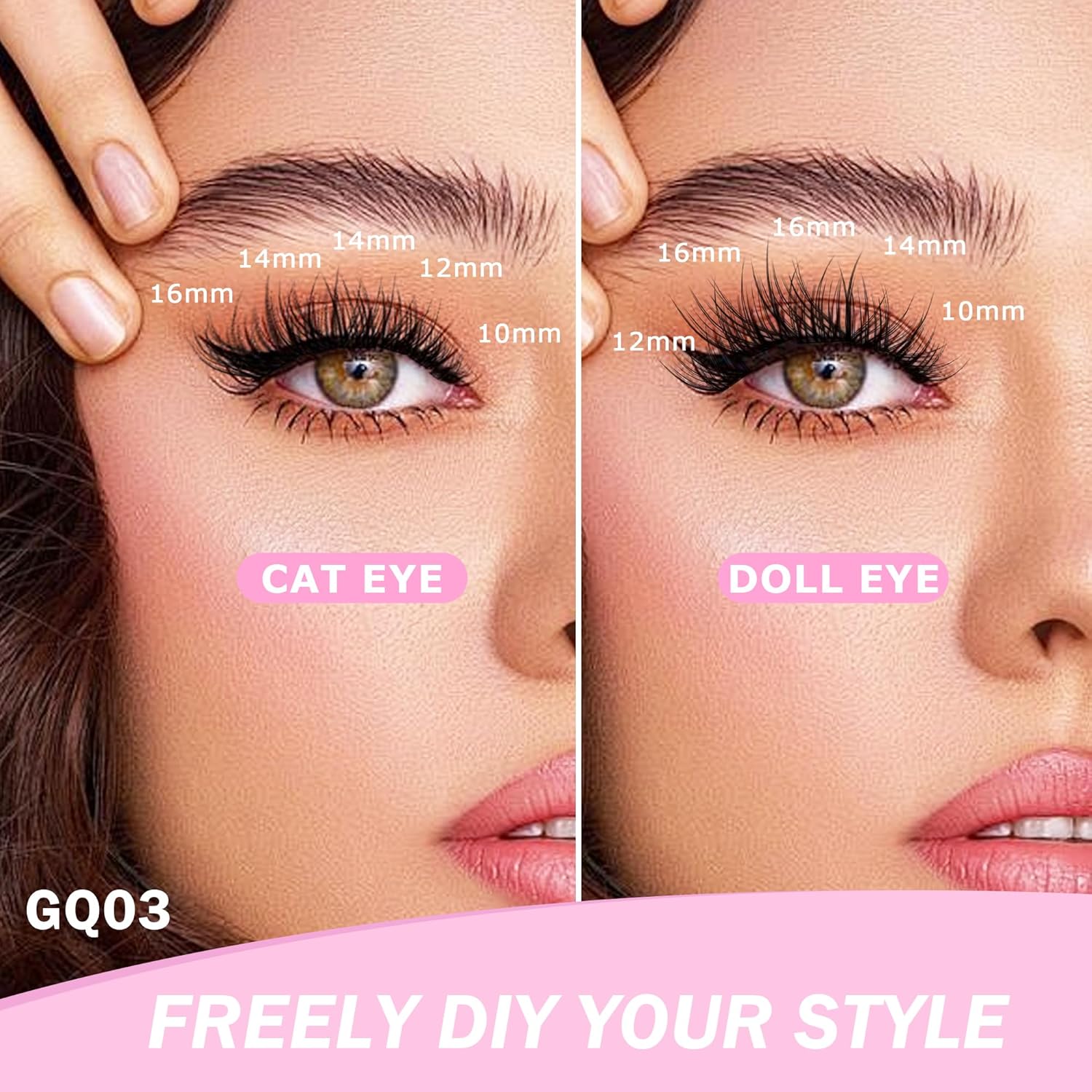 GAQQI Lash Clusters Kit, DIY Lash Extension Kit 120PCS Cluster Lashes C Curl, Wispy Eyelash Clusters 10-16MM with Lash Bond and Seal,Lash Remover and Lash Applicator (GQ03-KIT)-FemmiqueWomen