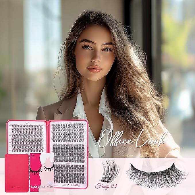 Foxy Beauty Wispy Lash Clusters - 536Pcs Natural 8-16MM EyeLash Clusters 30D 40D & Foxy Lashes For Natural Look D Curl Lash Clusters For DIY Lashes At Home-FemmiqueWomen