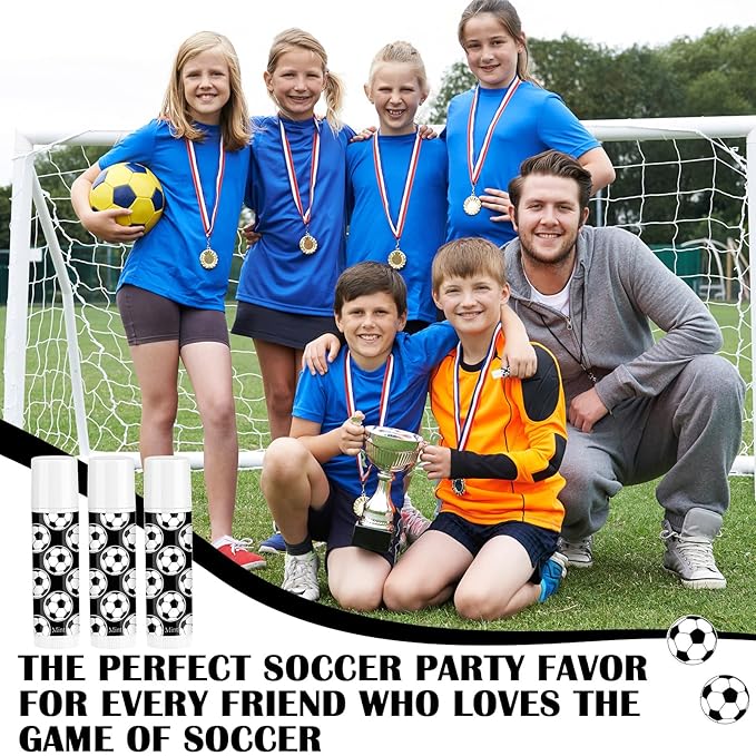 24 Pcs Soccer Lip Balm Soccer Team Gifts Soccer Party Favors Soccer Lip Balm Gift for Soccer Team Soccer Party Guest Supplies-FemmiqueWomen