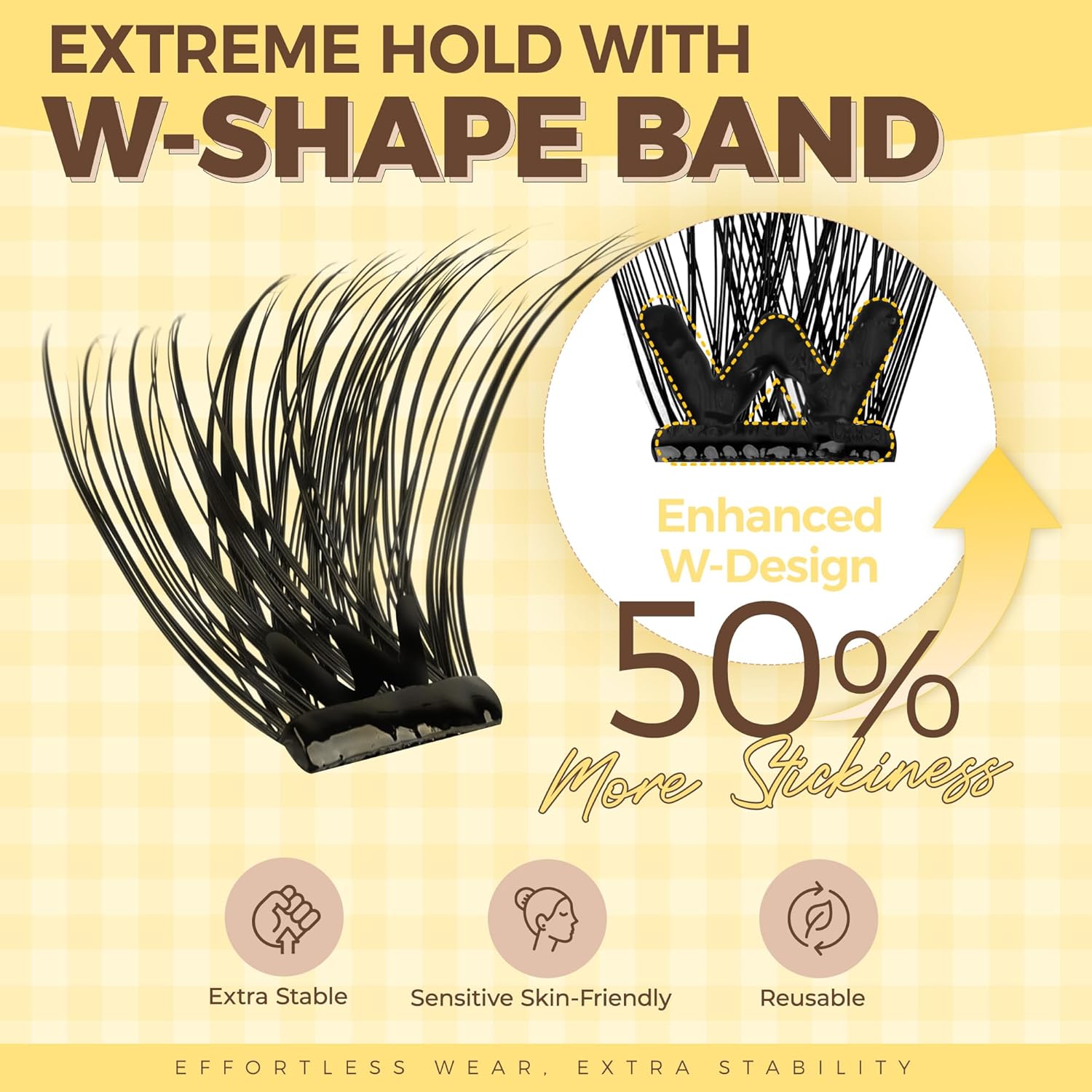 PopUp Self Adhesive Eyelashes Clusters, Press On Lashes Pre Glued Eyelash Extension Kit with Lash Tweezer,10-16mm No Glue No Remover Needed Self Adhesive Lashes Clusters CT50-D-FemmiqueWomen