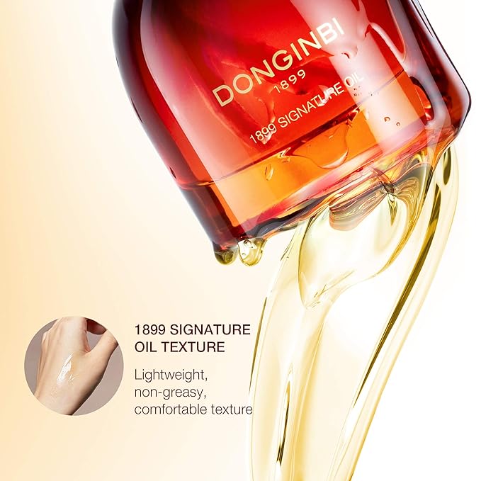Donginbi 1899 Signature Oil - Skin Barrier Repair & Firming Face Oil for Women, Jojoba Seed Oil & Sweet Almond Oil for Sensitive Skin, Korean Red Ginseng Skin Care, 0.52 floz / 15ml-FemmiqueWomen