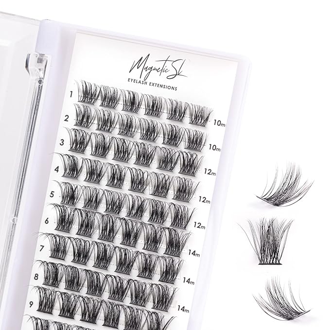 Cluster Lashes 72 Individual Lashes Clusters Eyelash Extensions False Eyelashes DIY Lash Extension Kit Reusable False Eyelashes Natural Look Mix 10-16mm C D Curl-DM17-FemmiqueWomen