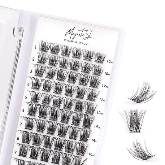 Cluster Lashes 72 Individual Lashes Clusters Eyelash Extensions False Eyelashes DIY Lash Extension Kit Reusable False Eyelashes Natural Look Mix 10-16mm C D Curl-DM17-FemmiqueWomen