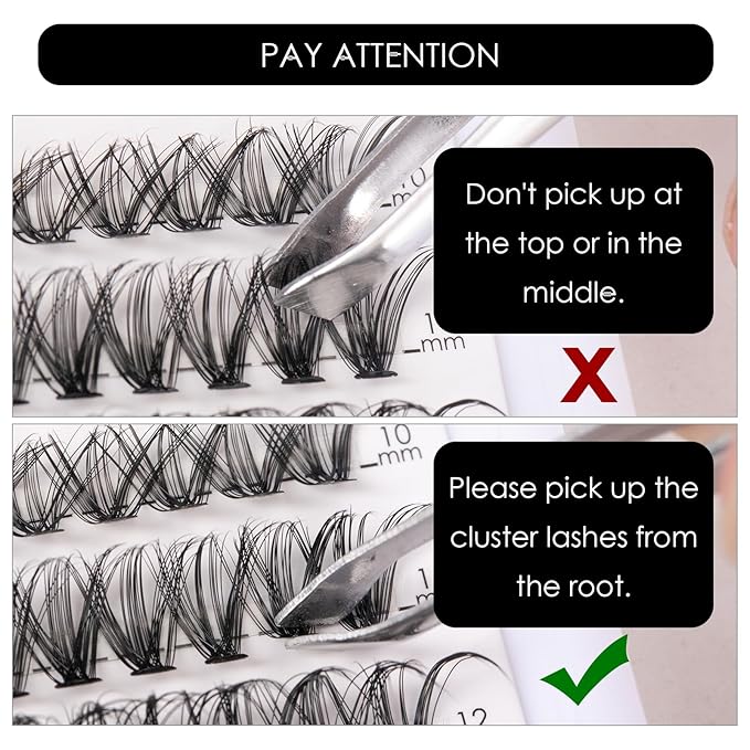 Lash Clusters 320pcs Individual Lashes 30D&40D DIY Lash Extensions D Curl Lash Clusters False Eyelashes Natural Look 10-16mm Mix Cluster Eyelash Extensions EASY TO USE (30D+40D-0.07D)-FemmiqueWomen