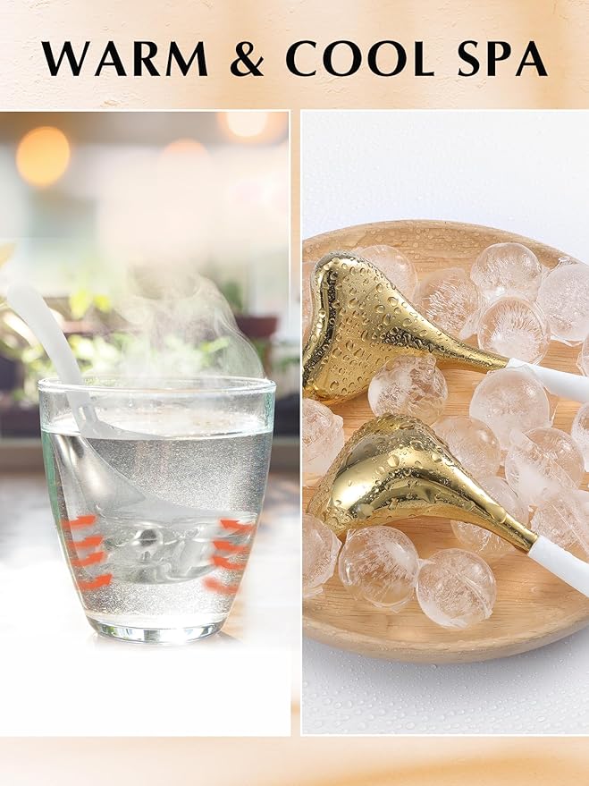 2-in-1 Gua Sha Cryo Sticks, Facial Skin Care Tools for Women Facial Massager, Unbreakable Stainless Steel Esthetician Supplies, Cooling Ice Globes Roller with Carry Case-FemmiqueWomen