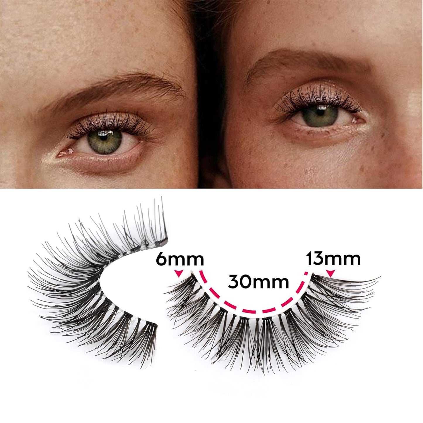 JIMIRE False Eyelashes Cat-Eye Lashes Natural Look Demi-Wispies Faux Mink Lashes Classic Crossed Fake Eyelashes Natural Look (120)-FemmiqueWomen