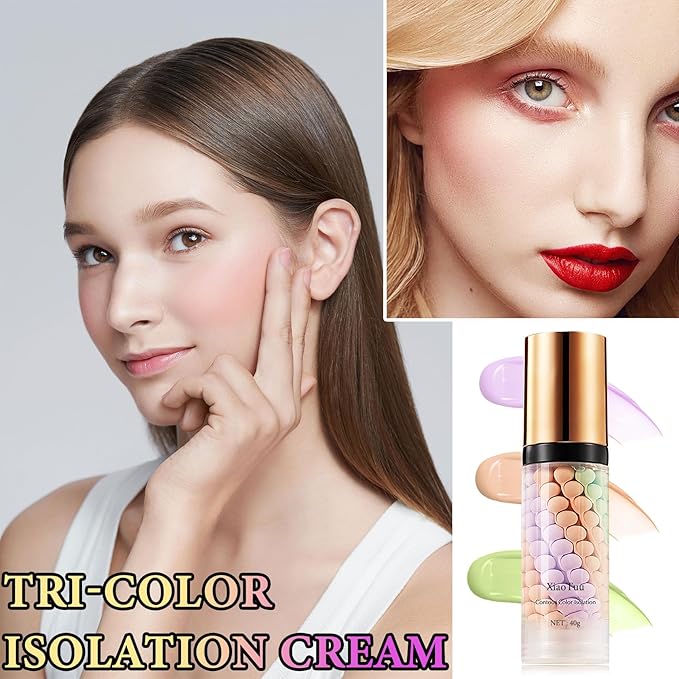 2Pcs Color Correcting Facial Serum,Isolation Cream,Pore Primer,Invisible Pore,Skin Tone Correcting,Moisturizing Concealer Foundation Face Makeup Brightening Primer Base-FemmiqueWomen