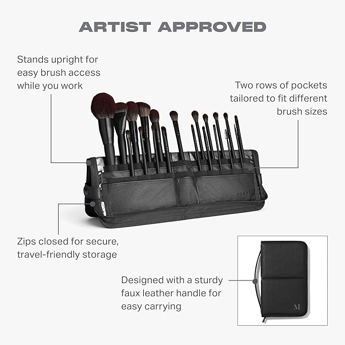 Morphe MUA Life Makeup Brushes - 20 Piece Makeup Brush Set of Eye and Face Brushes - Made with Synthetic Bristles and Includes Carrying Case (20 Count)-FemmiqueWomen