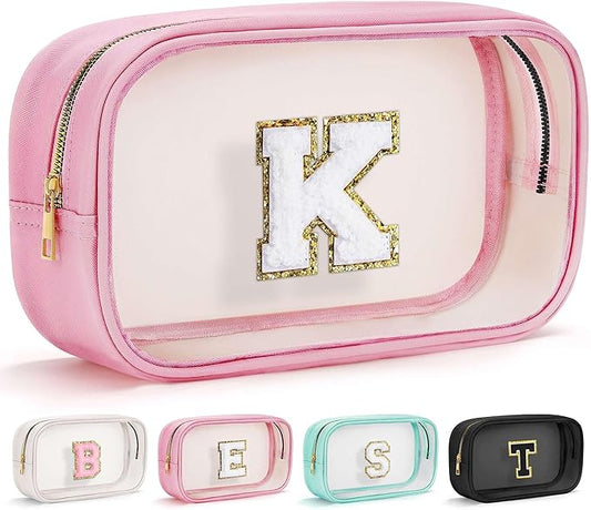 YOOLIFE Birthday Gifts Clear Makeup Bag Cosmetic Bag Pink Preppy Stuff Travel Accessories Makeup Pouch Birthday Gift for 4 5 6 7 8 9 10 11 12 Year Old Girls Graduation Teacher Gift K-FemmiqueWomen