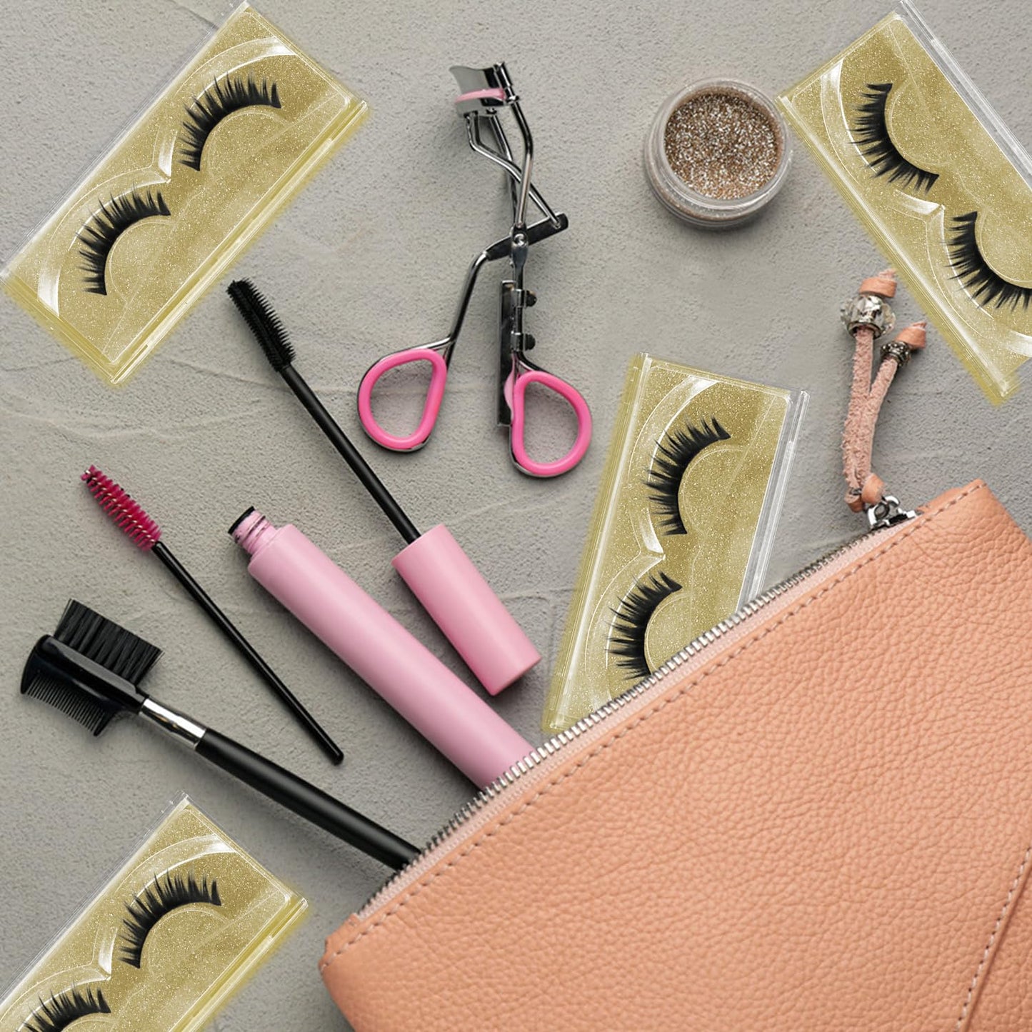 Empty Lash Boxes, 30 Pack Customizable False Eyelash Packaging Cases Bulk Storage Containers, Premium Display and Protection (Yellow)-FemmiqueWomen