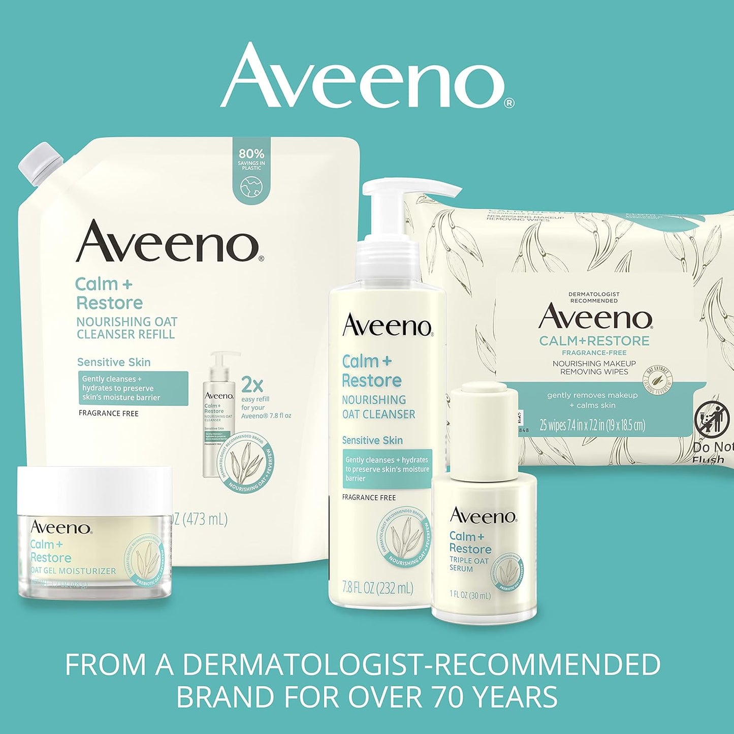 Aveeno Calm + Restore Facial Moisturizer Face Cream for Redness Relief, Non-Comedogenic, Ceramide & Vitamin B5, Hydrating for Dry, Sensitive Skin, Hypoallergenic, Fragrance-Free, 1.7 oz-FemmiqueWomen