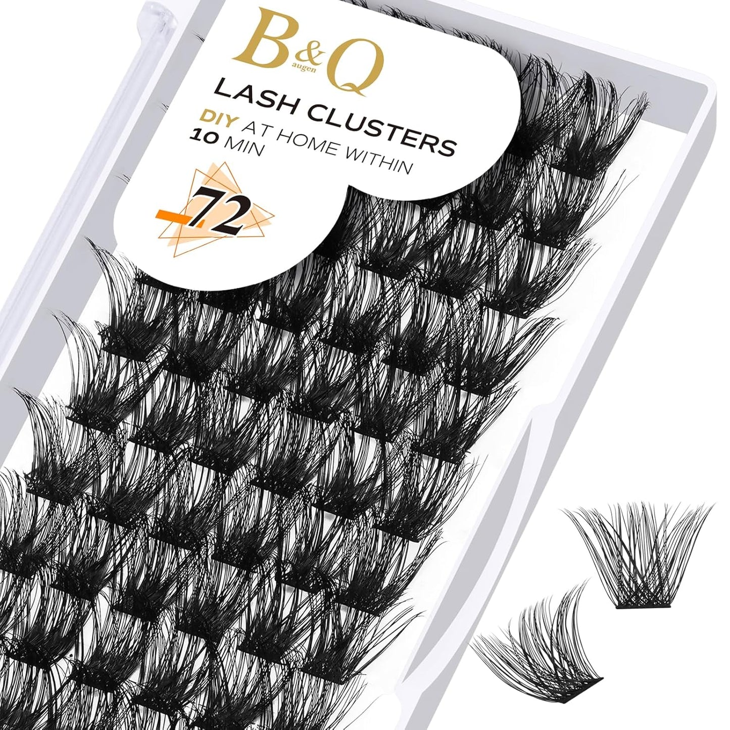 Lash Clusters B02 C Curl 14mm DIY Eyelash Extensions 72 Clusters Lashes C D Curl B&Qaugen Mega Volume Individual Lashes Eyelash Clusters Extensions Individual Lashes Cluster DIY at Home (NM-C-14mm)-FemmiqueWomen