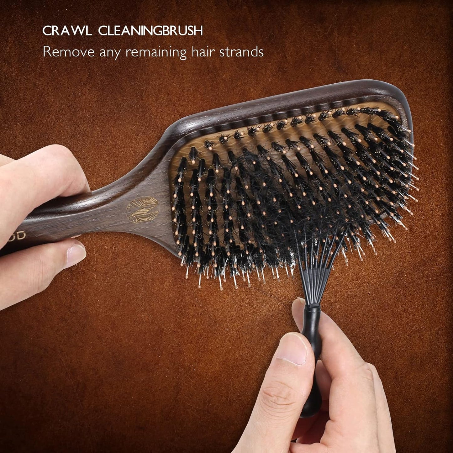 100% Boar Bristle Hair Brush Set, Detangler for Long, Short, Thin, Curly, Straight, or Wavy,Hairbrush for Enhancing Shine,Great for Men, Women, and Kids-FemmiqueWomen