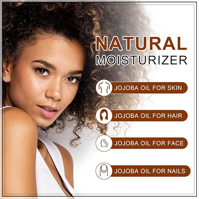 Yoken Pure Jojoba Oil Organic USDA Certified 16 fl oz, 100% Natural Jojoba Oil for Hair, Skin & Face, Cold Pressed Unrefined, Deeply Moisturizing Body Carrier Oils for Essential Oils Mixing-FemmiqueWomen
