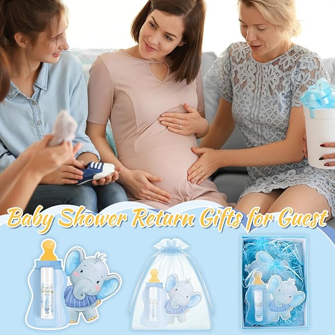 24 Set Baby Shower Lip Balm Bulk Baby Shower Party Favors Baby Shower Gifts for Guests Elephant Themed Decorations Natural Flavored Lip Moisturizer Lip Care Products for Girls Women Kids-FemmiqueWomen