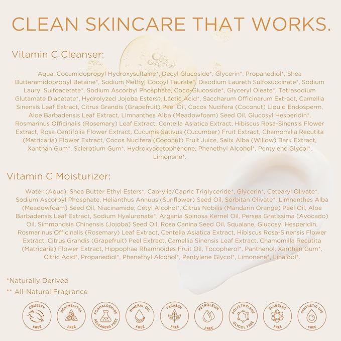 InstaNatural Vitamin C Cleanser and Moisturizer Kit, Brightens, Reduces the Look of Fine Lines and Uneven Texture, with Aloe Vera and Botanical Extracts-FemmiqueWomen