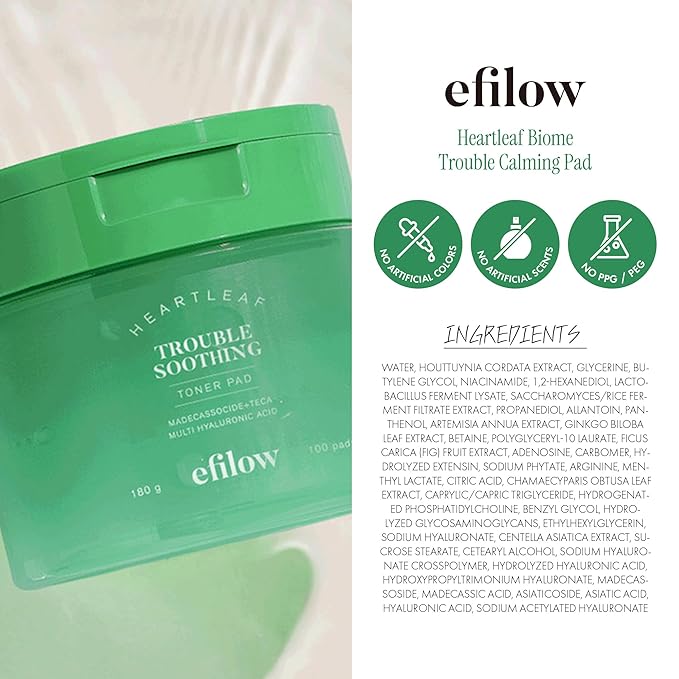 Heartleaf Biome Trouble Calming Pad 100 Sheets | Soothing Cleansing Pads for Face Redness and Sensitivity | Pure & Refreshing Korean Face Pads-FemmiqueWomen