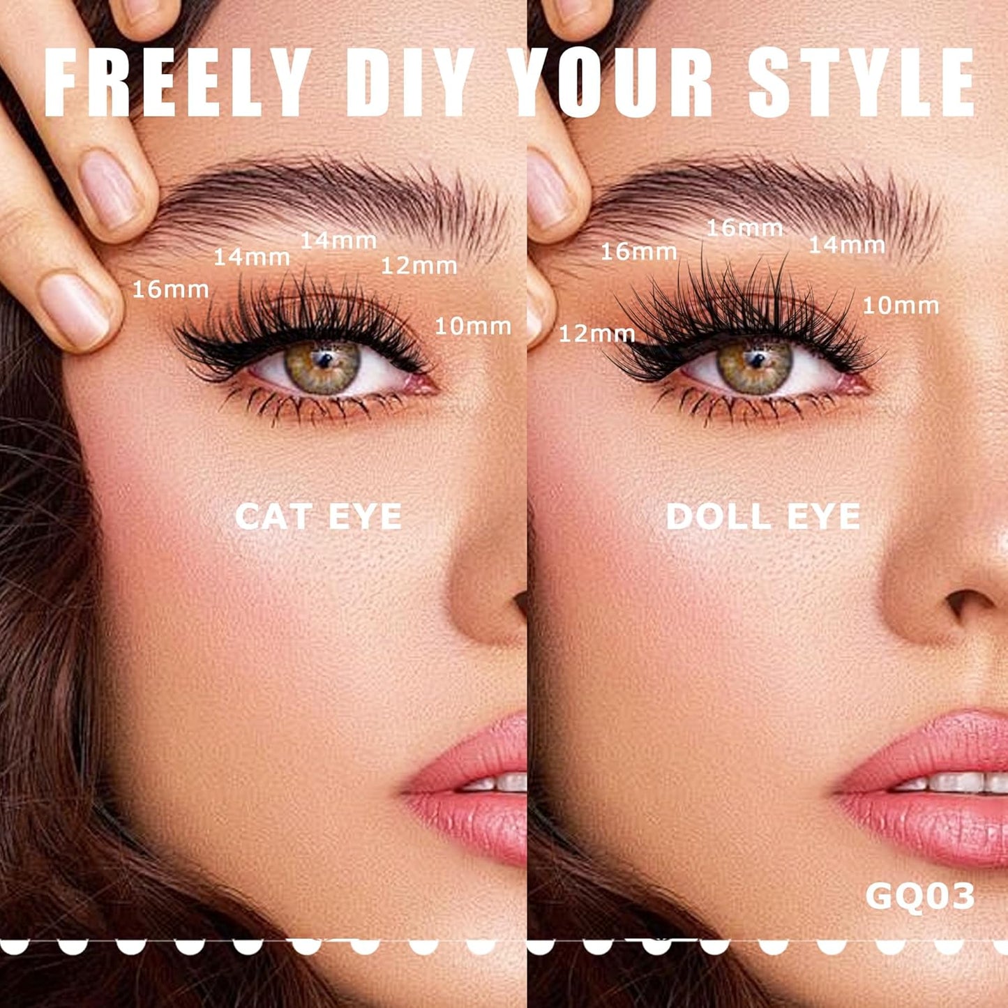 GAQQI Lash Clusters, Eyelash Clusters 120PCS C Curl Individual Lashes, Wispy Cluster Eyelash Extension 10mm Only, Natural Looking Cluster Lashes （GQ03, C Curl, 10mm)-FemmiqueWomen