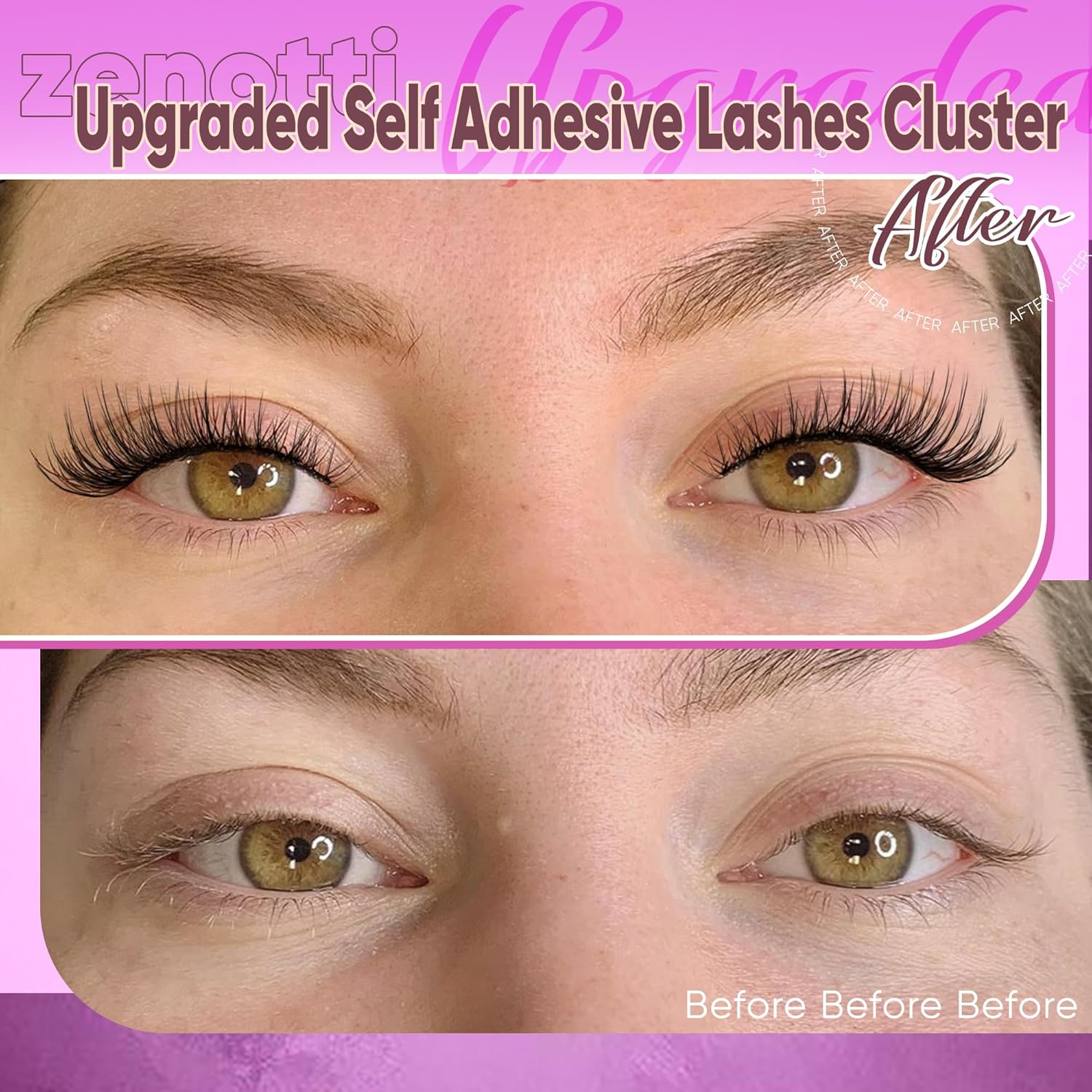 Self Adhesive Lash Clusters Natural No Glue Eyelashes Clusters Wispy Cluster Eyelash Extensions Pre Glued Lash Extensions 120pcs Press on Individual Lashes 8mm-16mm by zenotti-FemmiqueWomen