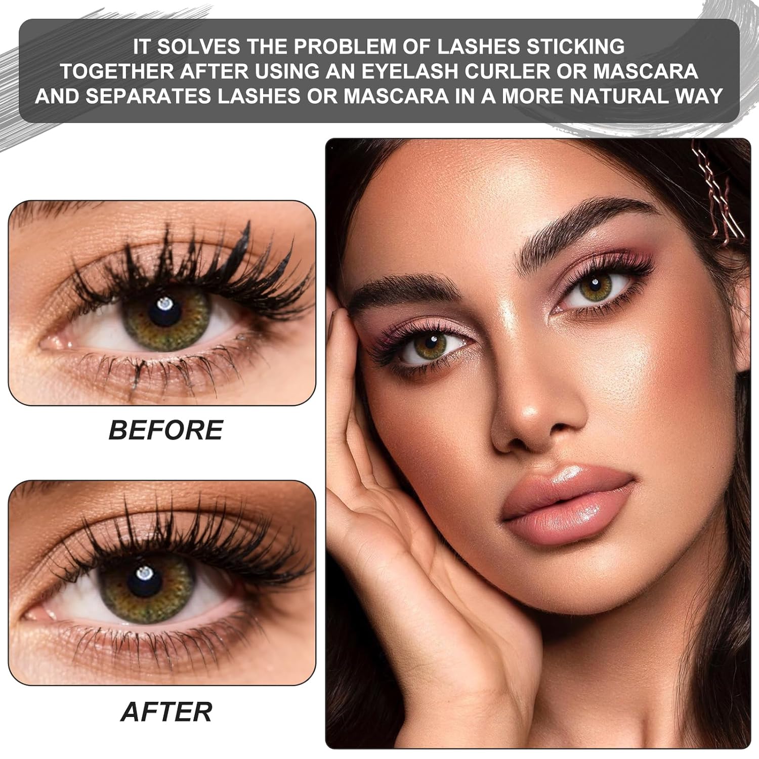 docolor Foldable Eyelash Comb 2 PCS Separator Folding Lash Comb Eyebrow Mascara Applicator Eyelash Definer Arc Designed Cosmetic Brushes Tool-FemmiqueWomen