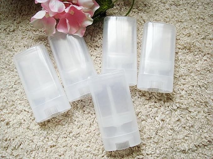 15ml Empty Oval Lip Balm Tubes Deodorant Containers Lip Balm Tubes Lip Gloss Container Holder With Caps Clear/White Pack of 6pcs (Transparent)-FemmiqueWomen