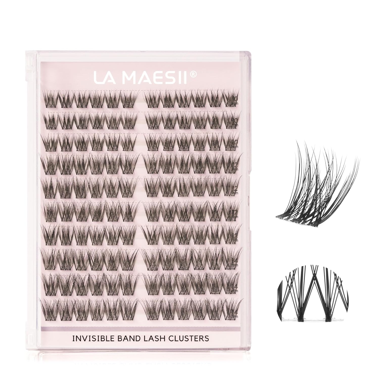 120Pcs Clear Band Lash Clusters 10-14mm Natural Look Cluster Eyelashes C Curl Resuable Invisible Band Individual Cluster Lashes(133)-FemmiqueWomen