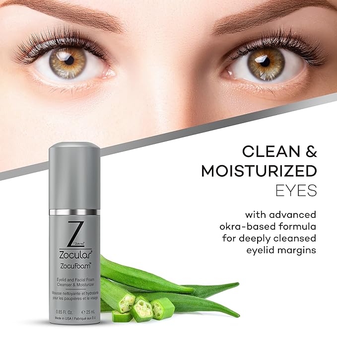 ZocuFoam Eyelid Cleanser - Foaming Eyelid Scrub - Natural pH Balanced Solution - 25mL-FemmiqueWomen