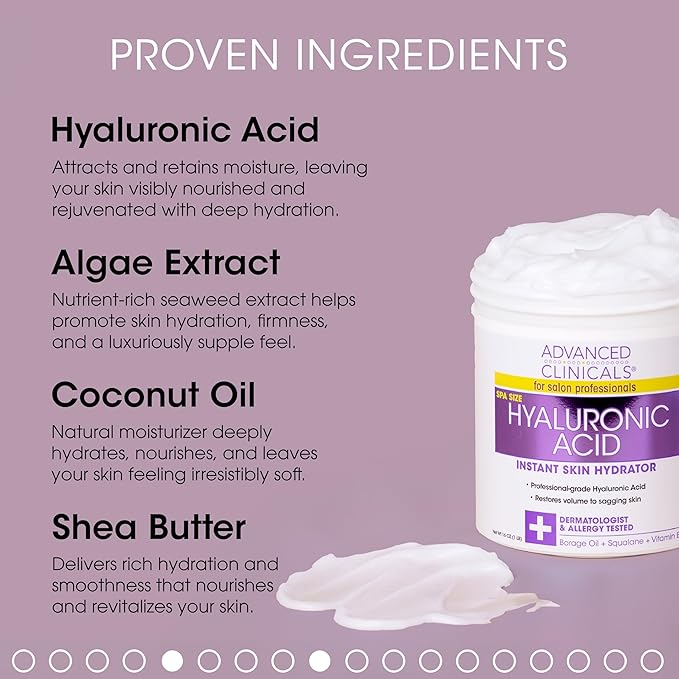 Advanced Clinicals Retinol Cream + Hyaluronic Acid Lotion Face & Body Skin Care. Anti Aging Dry Skin Rescue Creams Reduce Appearance Of Wrinkles, Fine Lines, & Sagging Skin, 16 Oz (Pack of 2)-FemmiqueWomen