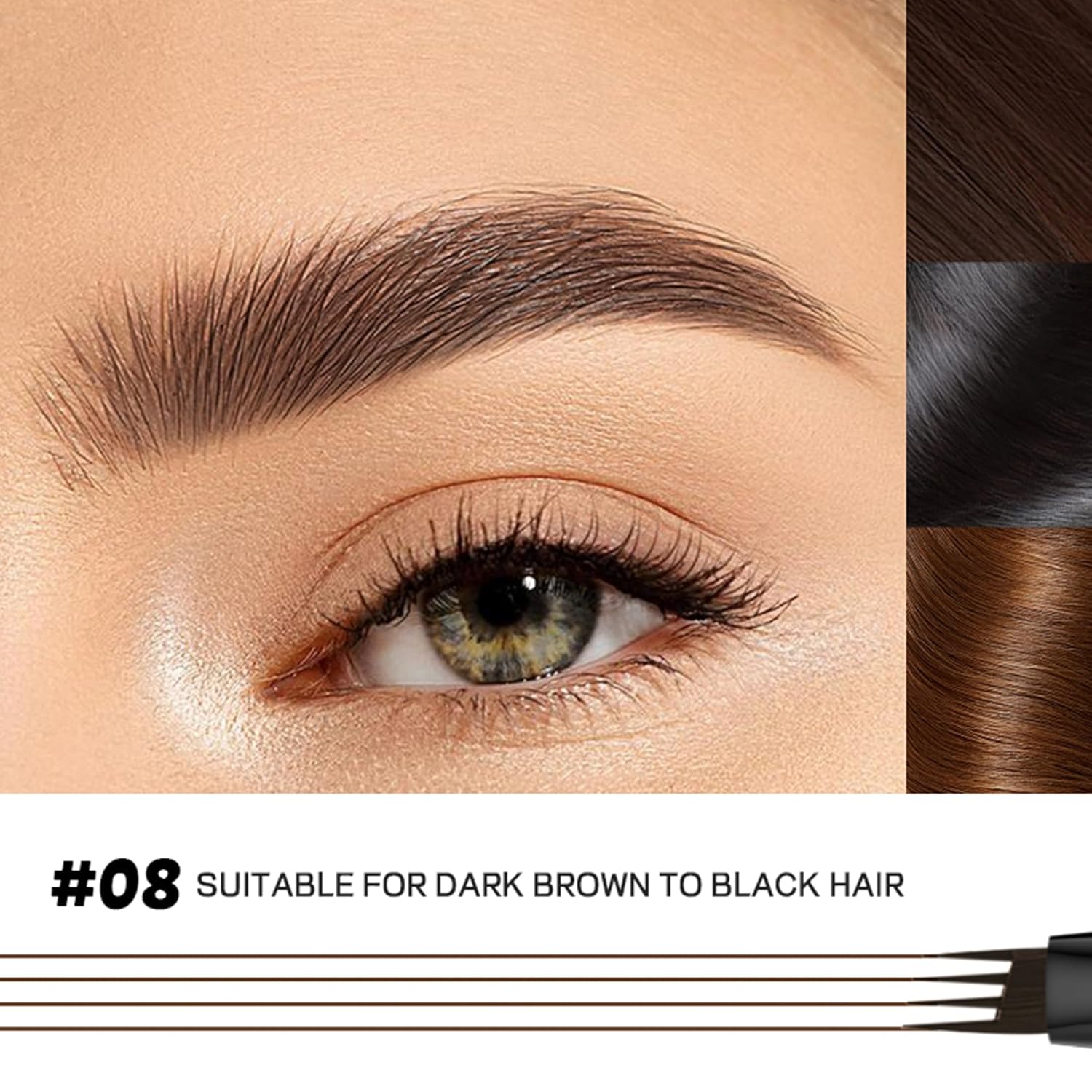 2 Pack Eyebrow Pen, Waterproof Microblading Eyebrow Pencil, 4 Tip Precise Eye Brow Makeup Pen for Women to Effortlessly Create Hair Like Natural Brows, Non Dry Out and Last All Day (Espresso)-FemmiqueWomen