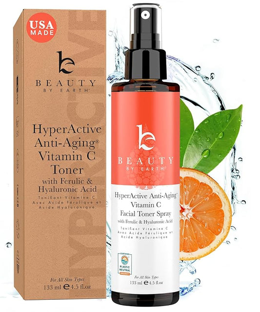 Vitamin C Face Toner - USA Made with Natural & Organic Ingredients, Alcohol-Free Skin Brightening Facial Toner for Sensitive and Aging Skin, Pore Minimizing Face Mist for Women and Men-FemmiqueWomen