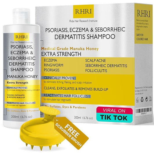 Psoriasis Shampoo for Men & Women | Itchy Scalp Treatment with Manuka Honey | Best for Eczema, Seborrheic Dermatitis, Ringworm & Folliculitis Scalp Treatment-FemmiqueWomen