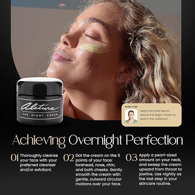 Alitura Hyaluronic Acid Anti-Aging Night Cream – Hydrating Face Moisturizer with 10% Hyaluronic Acid & Superfoods – Wrinkle Cream for Women & Men – Anti-Wrinkle Night Cream for Radiant, Youthful Skin-FemmiqueWomen