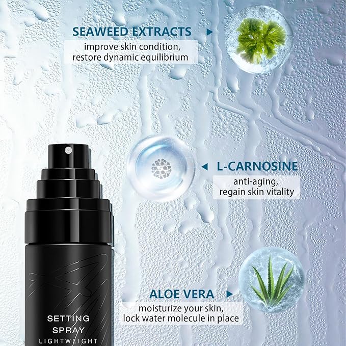 AMIIR Makeup Setting Spray, Waterproof Finishing spray, Long Lasting Lock Face Fixing Mist, Hydrate Before Makeup Matte Oil Control Lightweight Refreshing-FemmiqueWomen