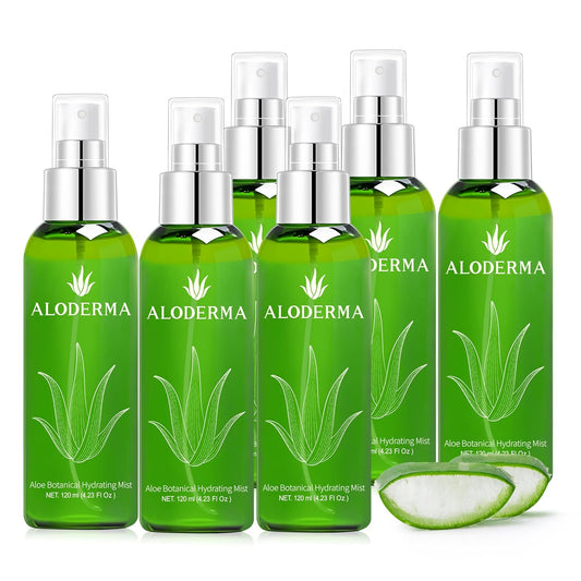 Aloderma Aloe Botanical Hydrating Mist Made with 82% Organic Aloe Vera - Soothing, Moisturizing Facial Spray with Panthenol - Refreshes, Invigorates Skin Throughout the Day, 120ml/4.23Oz (6)-FemmiqueWomen