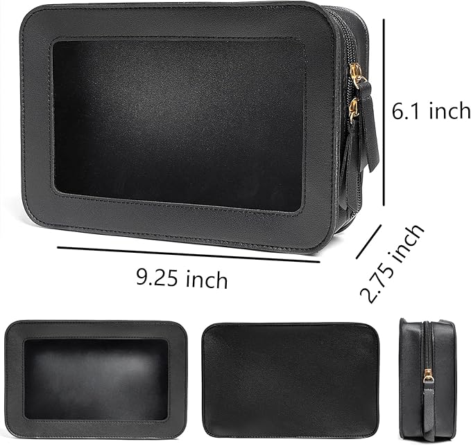 Clear Makeup Bag Small, TSA Approved Portable Toiletry Bag with Zipper Cosmetic Travel Bag Makeup Organizer Case Mini Makeup Pouch for Purse Car Organizer Bag for Women Men-FemmiqueWomen
