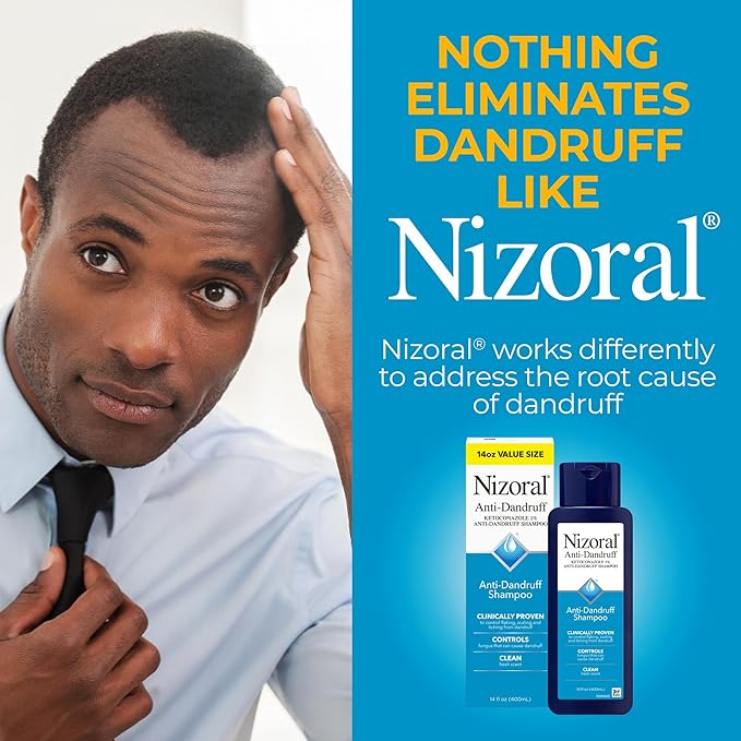 Nizoral Anti-Dandruff Shampoo with 1% Ketoconazole, Fresh Scent, 14 Fl Oz (Pack of 2)-FemmiqueWomen