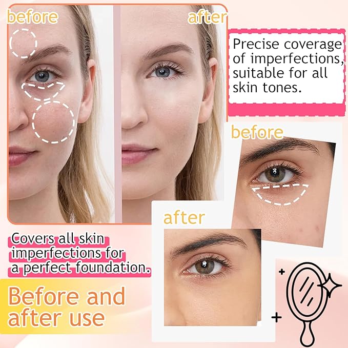 15 Colors Cream Contour Palette,Lightweight Concealer Full Coverage Contouring Liquid Foundation Palette,Multi-use Blendable Color Corrector Concealer Palette with Makeup Sponge-FemmiqueWomen