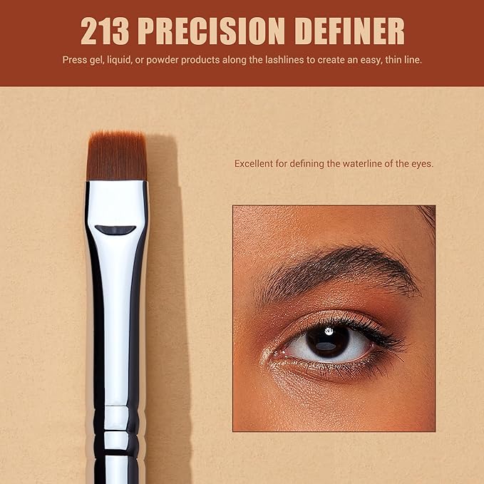 Jessup Eyeliner Brush Set, 3pcs Pro Precision Eyeliner Brushes Fine Point Angled Thin Gel Liquid Flat Winged Eye Liner Brush, Black T346-FemmiqueWomen