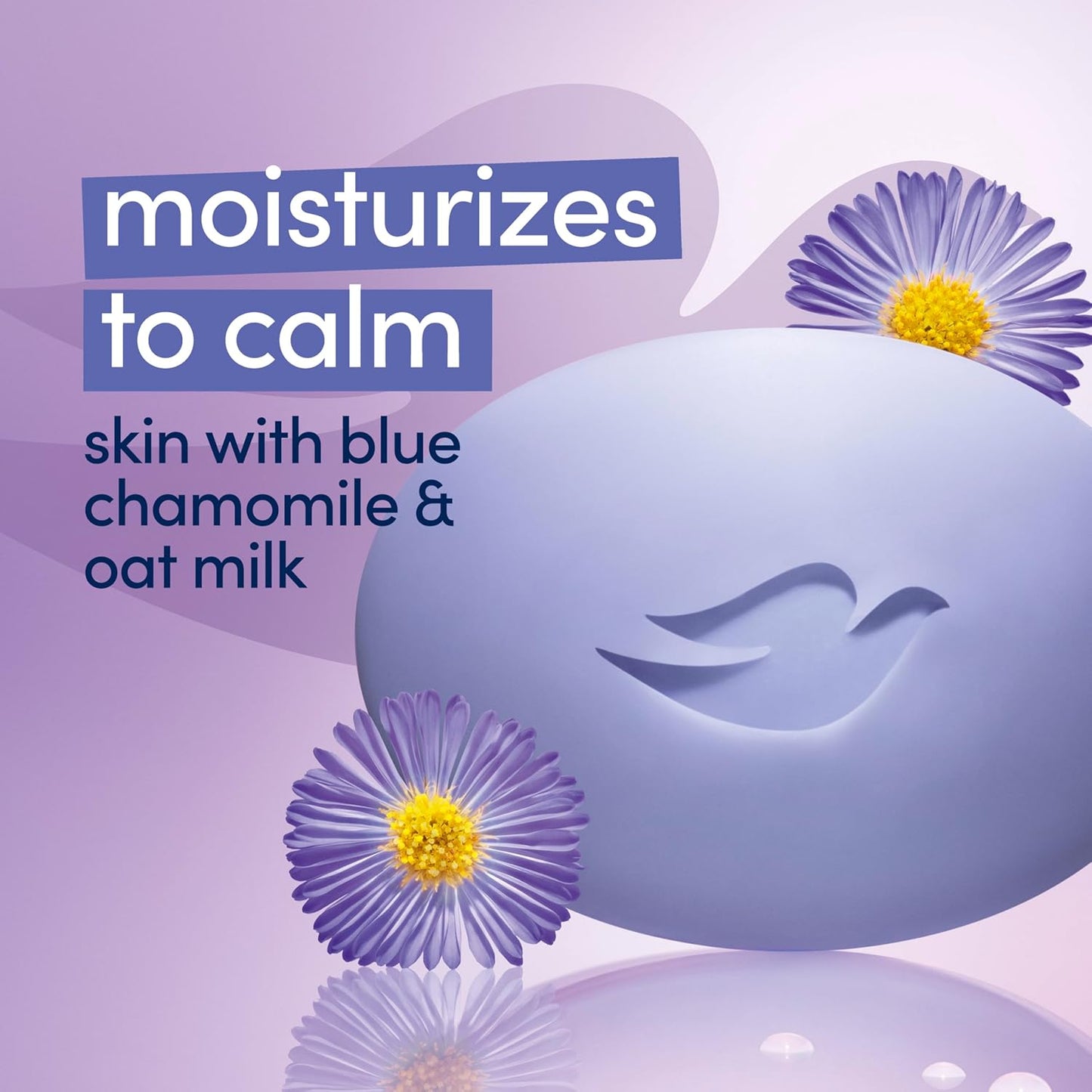 "Dove Anti-Stress Blue Chamomile And Oat Milk Moisturizes to Calm Skin Soap 106g Pack Of 6-FemmiqueWomen