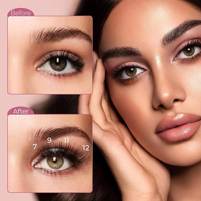 Wispy Lashes - Natural False Eyelashes Strip Lashes with Clear Band for Daily Wear 7 Pairs Cat Eye Lashes 12mm Reusable Fake Lashes That Look Like Extensions-FemmiqueWomen