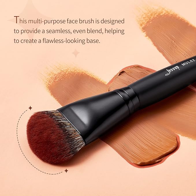 Jessup Foundation Brush for Liquid, Smooth Angled, Large Face Makeup Brush for Blending Liquid, Cream MUL02-FemmiqueWomen