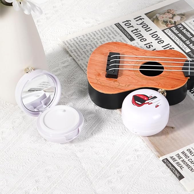 2 Pack Lip Balm Containers,Plastic Portable Empty Lip Balm Container with Mirror and Silicone Lip,Empty Lipstick Dispenser Box for Travel,Home-FemmiqueWomen