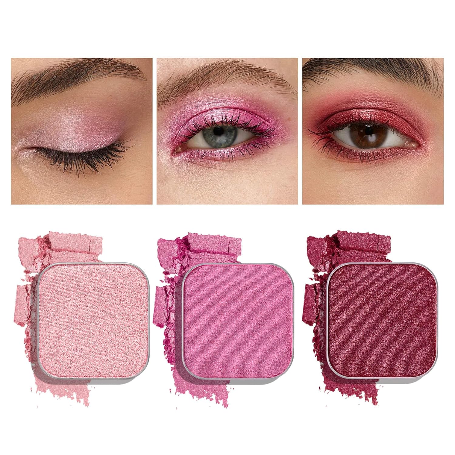3-Color Eyeshadow Combo Pack – Matte & Shimmer Neutral Shades,Powder, Highly Pigmented, Long-Lasting, Refills Pans for Custom Magnetic Palette-FemmiqueWomen