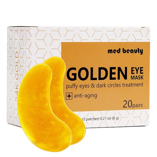 24K Gold Under Eye Patches Eye Masks For Dark Circles And Puffiness with anti-aging effect 20 pairs 40 pcs [medbeauty]-FemmiqueWomen