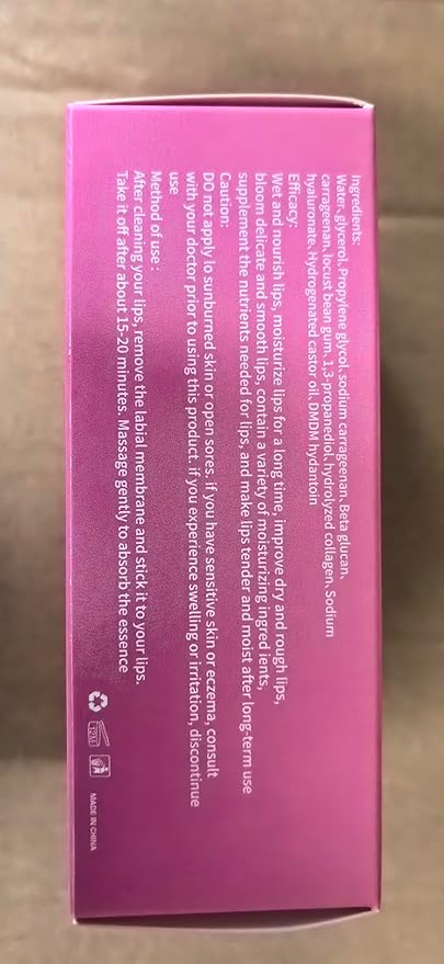 20Pcs Moisturizing/Plumping Lip Mask, Restores Moisture Mask for Dry Lips and Lines Overnight Care, Gel Treatment Masks (Pink)-FemmiqueWomen