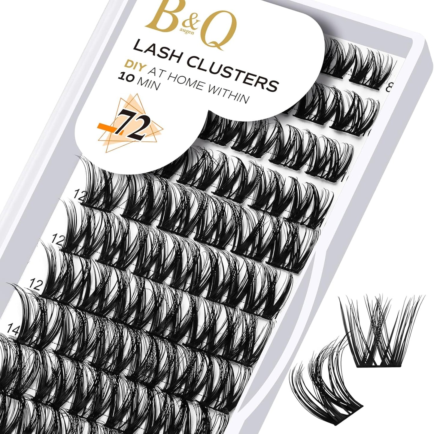 Lash Clusters B20 Mixed Tray Manga Lashes 72 Clusters Lashes B&Qaugen LASH DIY Eyelash Extensions C D Curl Wispy Spiky Eyelash Clusters Extensions Individual Lashes Cluster at Home (B20,D-8-16MIX)-FemmiqueWomen