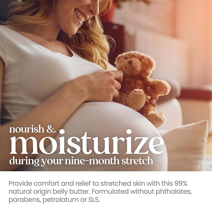 Burt's Bees Mama Belly Butter Stretch Mark Cream for Pregnancy Massages Body & Reduces Scar Appearance, Prenatal & Postnatal Tummy Skin Care, Shea Butter & Vitamin E Rich Formula, 6.5 Oz (Pack of 3)-FemmiqueWomen