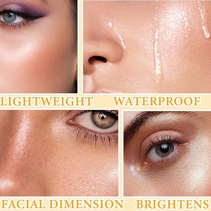 3 PCS Cream Contour Blush Stick,Long Lasting Waterproof Blush Stick for Cheeks&Lips Multipurpose Face Highlighting Concealing Cream,Shimmer Contour Stick Makeup for Women-FemmiqueWomen