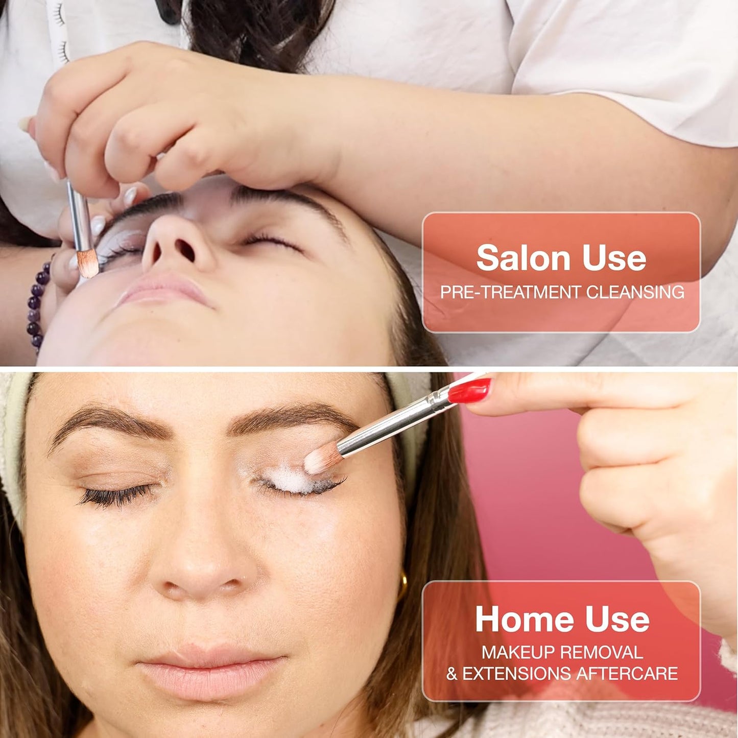 CURACORO Lash Shampoo Brushes Set, Eyelash Cleansing Brush For Cleansing Eyelash Extension, Soft and Comfortable Facial Makeup Remover Tools (Pink, Pack of 10)-FemmiqueWomen